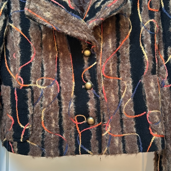 Simon Chang Wool Blazer with Embroidered Stripes - Picture 5 of 9